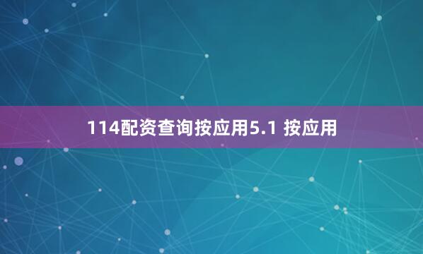 114配资查询按应用5.1 按应用